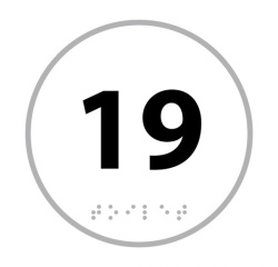 Panneau porte - NUMERO 19 - relief et braille