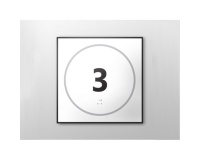 Panneau porte - NUMERO 3 - relief et braille  (Bleu)