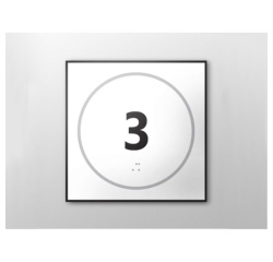Panneau porte - NUMERO 3 - relief et braille