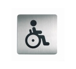 Plaque de porte ou signalétique - Personne Handicapée - 150x150mm - Acier Brossé