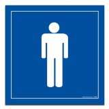 Panneau signalétique - Toilettes Homme  (250 x 250 mm, PVC)