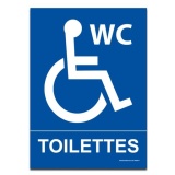Panneau Toilettes Handicapés  (150 x 210 mm, Vinyle souple autocollant)