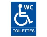 Panneau Toilettes Handicapés  (150 x 210 mm, Vinyle souple autocollant)