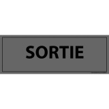 Signalétique d'information Entreprise - Sortie - 210 x 75 mm PVC 2 mm Gris