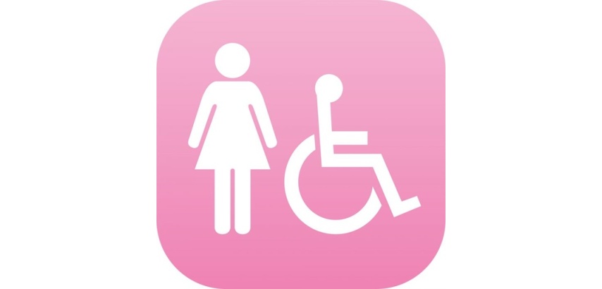 Plaque Signalétique en drapeau PLEXI - Femme + PMR