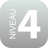 Plaque Signalétique en drapeau PLEXI - Niveau 4  (Gris Clair)