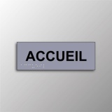 Plaque en relief et braille ACCUEIL   (Gris)