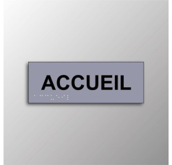 Plaque en relief et braille ACCUEIL