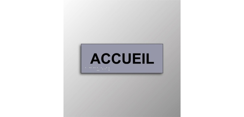Plaque en relief et braille ACCUEIL