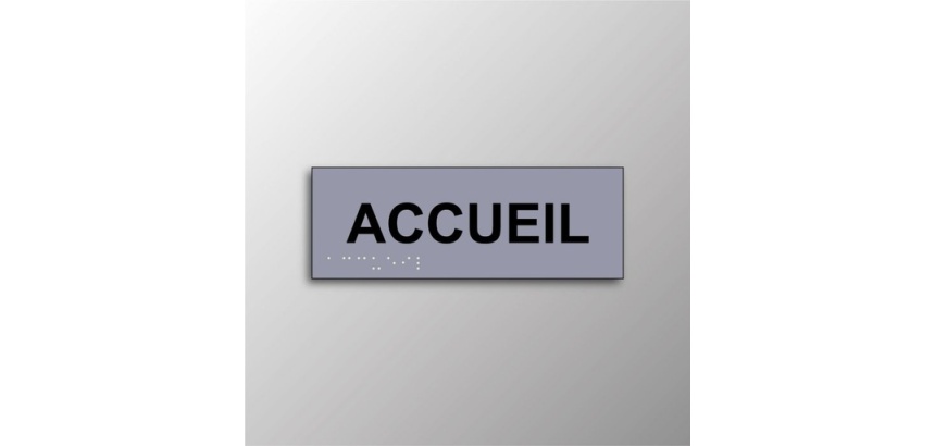 Plaque en relief et braille ACCUEIL