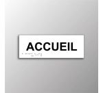Plaque en relief et braille ACCUEIL