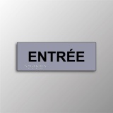 Plaque en relief et braille ENTREE  (Gris)