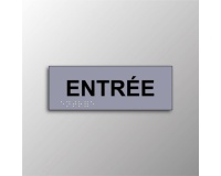 Plaque en relief et braille ENTREE  (Gris)
