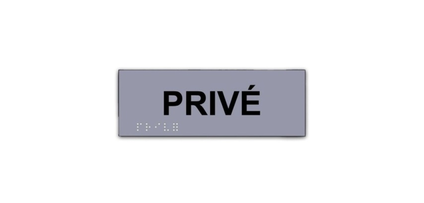 Plaque en relief et braille PRIVE