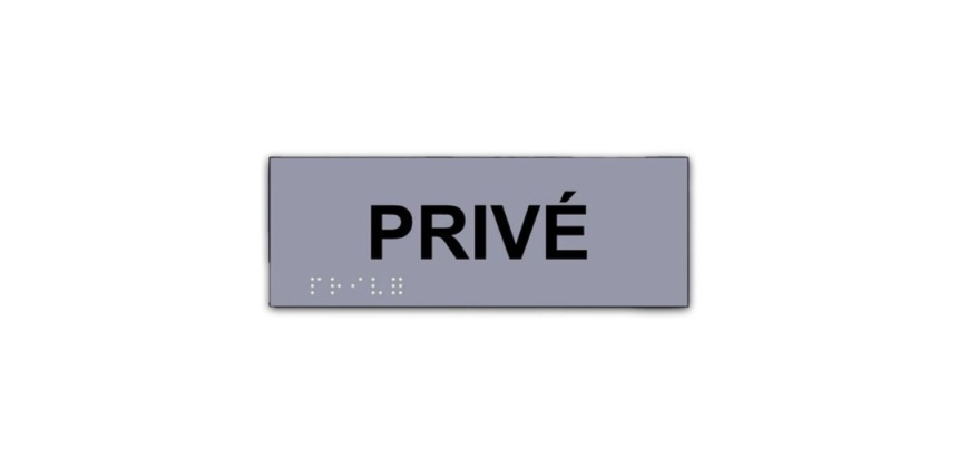 Plaque en relief et braille PRIVE