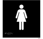 Plaques en relief et braille toilettes Femmes Dimensions:150 x 150 mm (carré) -