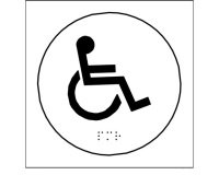 Plaques en relief et braille toilettes Handicapés Dimensions:Ø 100 mm -