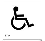 Plaques en relief et braille toilettes Handicapés Dimensions:150 x 150 mm (carré) -