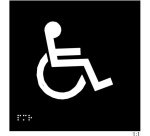 Plaques en relief et braille toilettes Handicapés Dimensions:150 x 150 mm (carré) -