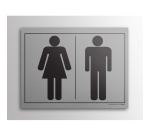 Plaque gravée - picto homme femme  WC 10x14cm