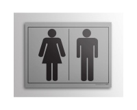 Plaque gravée - picto homme femme  WC 10x14cm