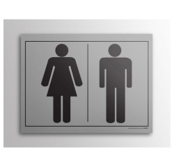 Plaque gravée - picto homme femme  WC 10x14cm