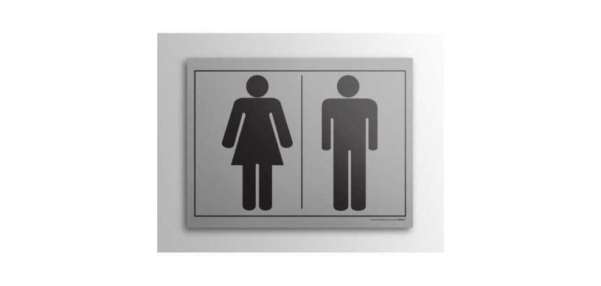 Plaque gravée - picto homme femme  WC 10x14cm