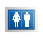Plaque gravée - picto homme femme  WC 10x14cm