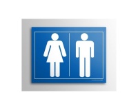 Plaque gravée - picto homme femme  WC 10x14cm