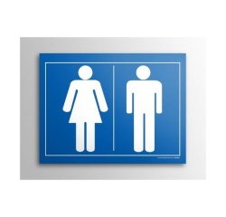 Plaque gravée - picto homme femme  WC 10x14cm