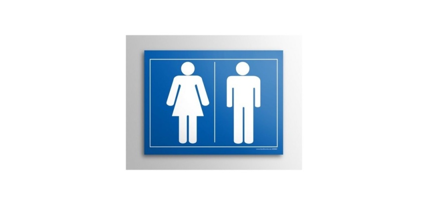 Plaque gravée - picto homme femme  WC 10x14cm