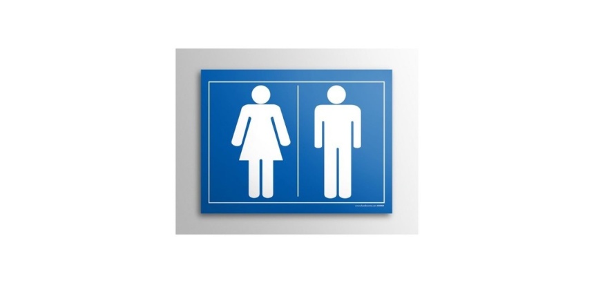 Plaque gravée - picto homme femme  WC 10x14cm
