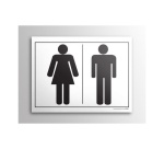 Plaque gravée - picto homme femme  WC 10x14cm