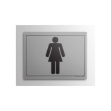 Plaque gravée - Toilettes picto Femme - 10x14cm (Inox)