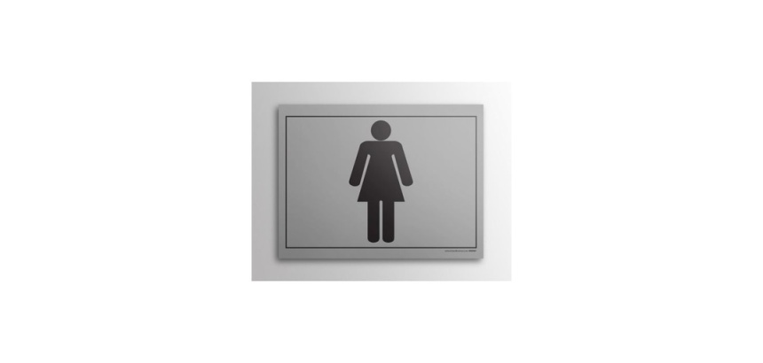 Plaque gravée - Toilettes picto Femme - 10x14cm