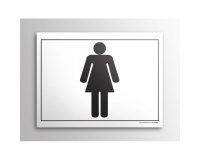 Plaque gravée - Toilettes picto Femme - 10x14cm