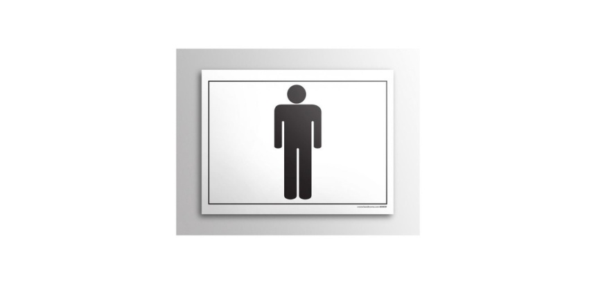 Plaque gravée - WC Homme - 10x14cm