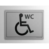 Plaque Gravée - WC pour PMR - 10x14cm (Inox)