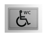 Plaque Gravée - WC pour PMR - 10x14cm (Inox)