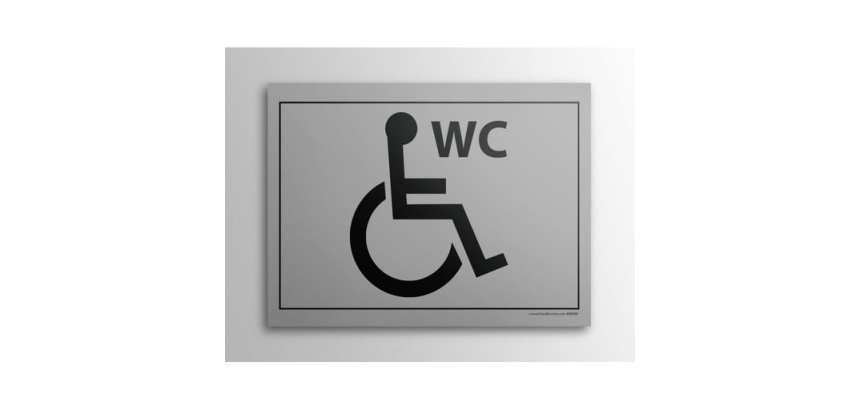 Plaque Gravée - WC pour PMR - 10x14cm