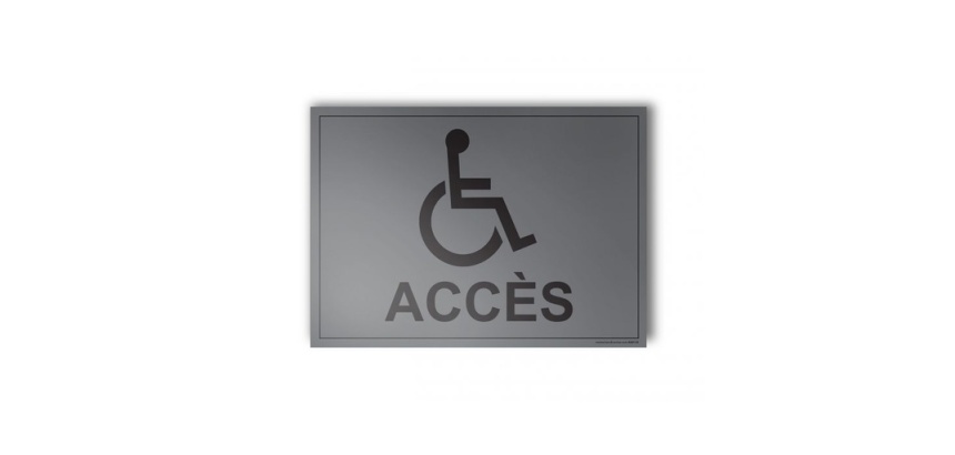 Plaque gravée - Accès - + Picto Handicapé