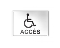 Plaque gravée - Accès - + Picto Handicapé