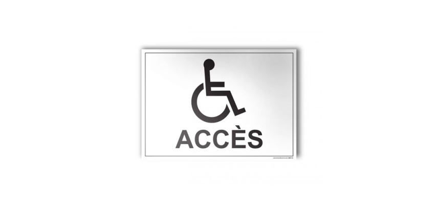 Plaque gravée - Accès - + Picto Handicapé