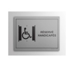 Plaque gravée Ascenseur Réservé PMR - 14 x 10 cm - gravoply