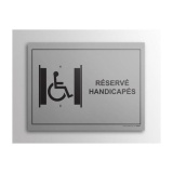Plaque gravée Ascenseur Réservé PMR - 14 x 10 cm - gravoply (Inox)