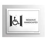Plaque gravée Ascenseur Réservé PMR - 14 x 10 cm - gravoply