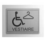Plaque gravée Vestiaire + picto PMR