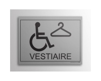 Plaque gravée Vestiaire + picto PMR
