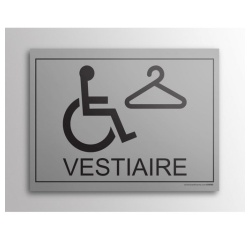 Plaque gravée Vestiaire + picto PMR