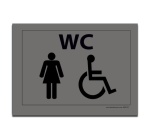 Plaque gravée WC Femme + Personne handicapée